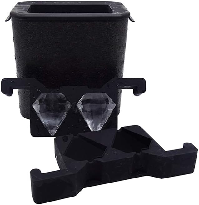 Crystal Clear Ice Cube Maker,Clear Diamond Ice Cube Mold-Makes 2 Large Diamond ice cubes for Whiskey,Cocktails & Drinks, Creative Gift for Friends and Family