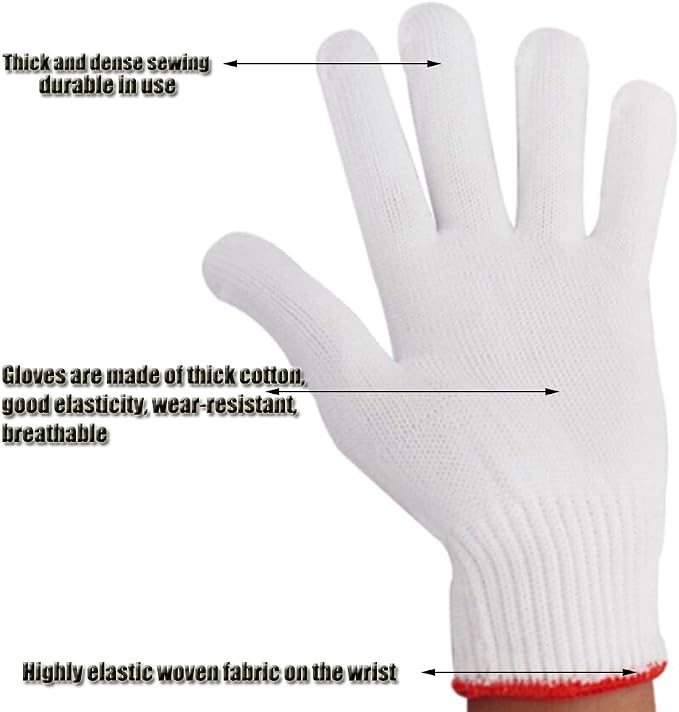 Hand Working Gloves Safety Grip Protection Work Gloves Men Women BBQ Thick Cotton (Pack of 6 Pairs)