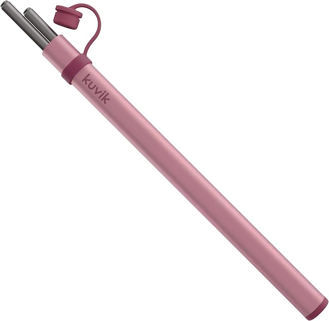Kuvik Titanium Chopsticks with Flamingo Pink Carrying Case