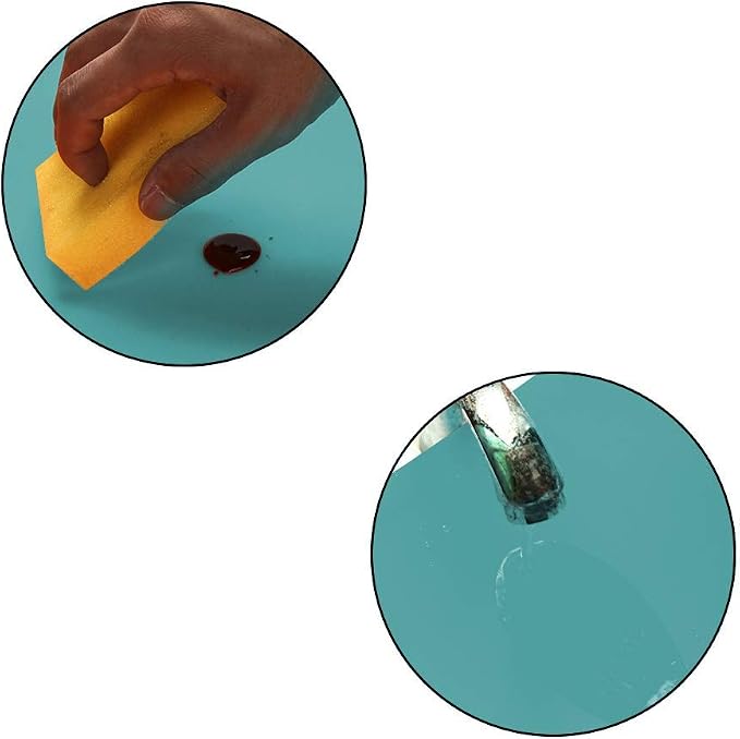 23.6'' by 15.7''Flexible Silicone Placemat Non Slip Waterproof Heat Resistant Dinner Table Mat (Dark Green-1 pcs)