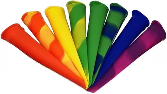 ECOBERI Silicone Popsicle Molds Set of 8 with BPA-Free Material - Reusable Ice Pop Maker with Attached Lids for Easy Storage - Stick-Free Design for Kids and Adults | BPA-Free Material, Reusable Ice Pop Maker, Attached Lids for Easy Storage, Stick-Free...