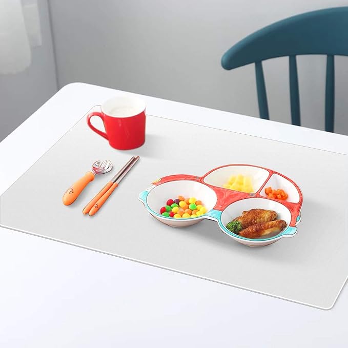 HomeDo Waterproof Silicone Placemats, Non-Stick Baking Mat, Non-Slip Dining Table Mat, Heat Resistant Insulation Countertop Protector Pads (Clear, 11.81"x15.75"-6pack) | Place Mats, Non-Stick & Non-Slip, Heat Resistant Insulation Pad, Multi-Use as Baki...