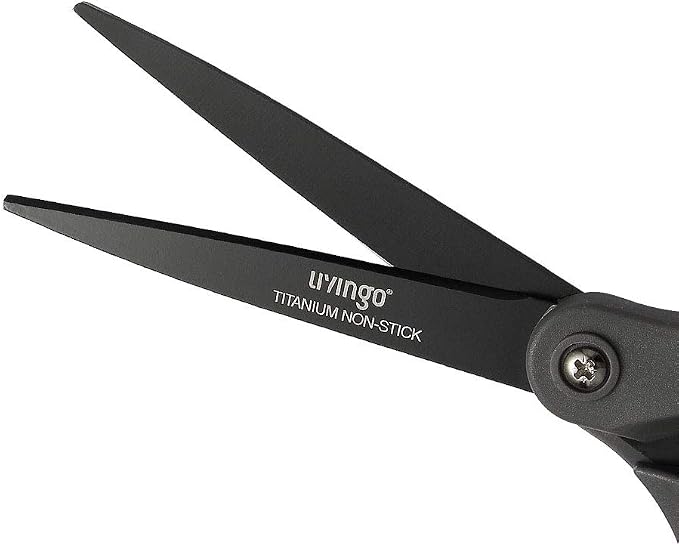 LIVINGO 8" Titanium Non Stick Scissors 2 Pack Paper Cutting Shears | Sharp Stainless Steel Blade, Smooth Comfort Grip, Tape Paper Cardboard Cutting, Office School Supplies, Green Yellow