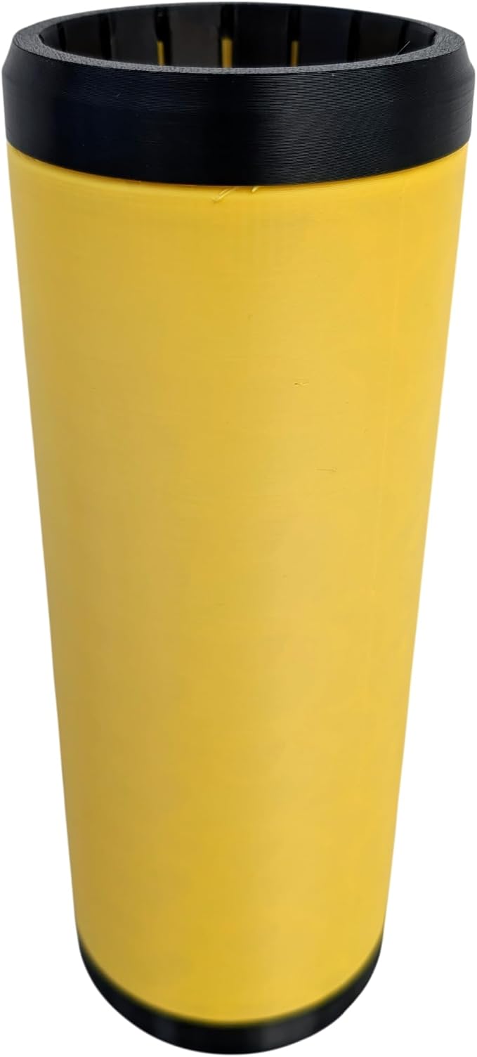 Beerzooka Double Tactical Reload Can Holder, Yellow | Fits 2 Standard 12oz Cans, Made in USA, 3D-Printed Plastic, Black Rim Design, For Camping and Tailgating