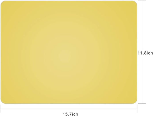 Silicone Placemats, Food-Grade Non-Slip Waterproof, Dining, Stain Resistant, Countertop Protector, Kitchen Counter Mat, Heat Resistant, Baking mat Dishwasher Safe (15.7x11.8Inch-4pack, Yellow)