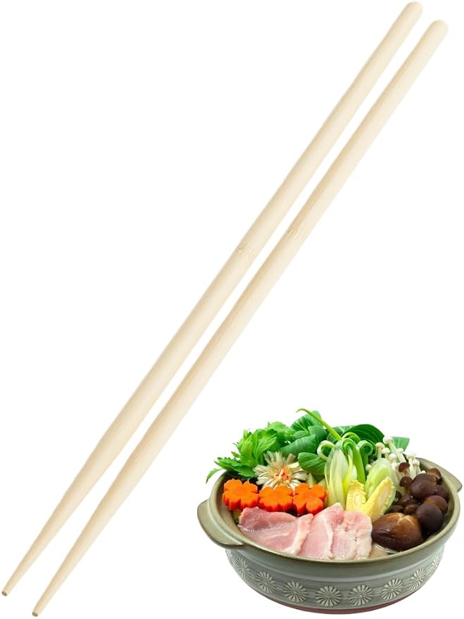JapanBargain, 1 Pair Extra-Long Bamboo Cooking Chopsticks (Saibashi), Frying & Tempura Chop Sticks for Deep Fry, Shabu-Shabu & Hot Pot, Reusable, Long-Reach Kitchen Utensils, 15-Inch