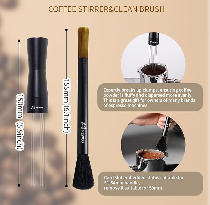 7 Pack Espresso Tamper Station&Coffee Distributor Tamper&Espresso WDT Stirrer&Coffee Tamping&Brush&Coffee Dosing Funnel&Espresso Puck Screen, Multipurpose Tools for Bar Home Office (51 mm)