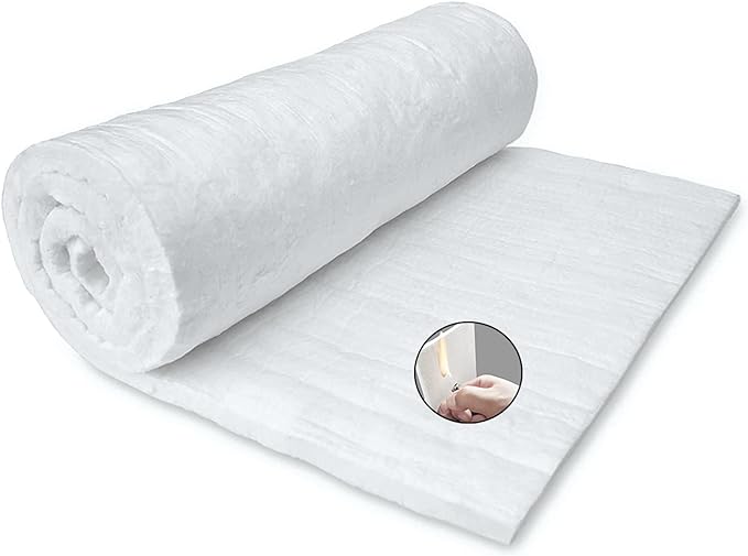 60" x24" x1" (Thick) Ceramic Fiber Blanket Fireproof Insulation Baffle Rated to 2400F, High-Temperature Resistance for Oven Stoves, Kilns, Forges