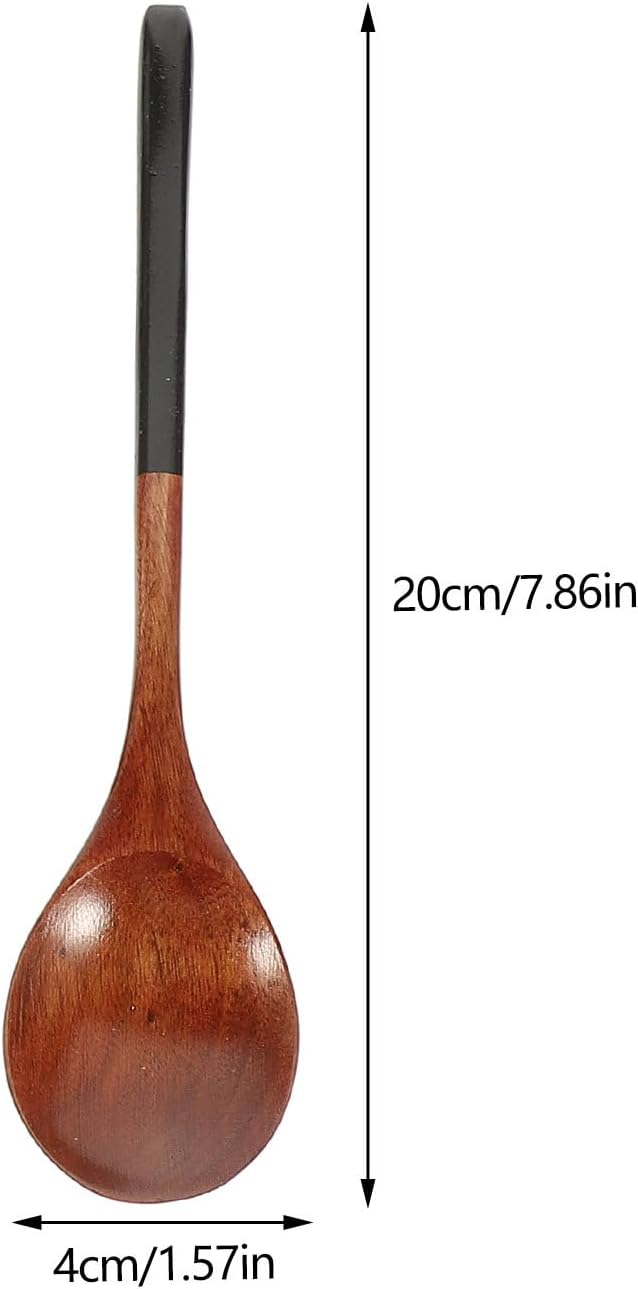 Japanese Spoon and Chopsticks Set 3 Pairs Reusable Travel Utensils Wooden Dining Tableware for Picnic School Office Home 9.84 in