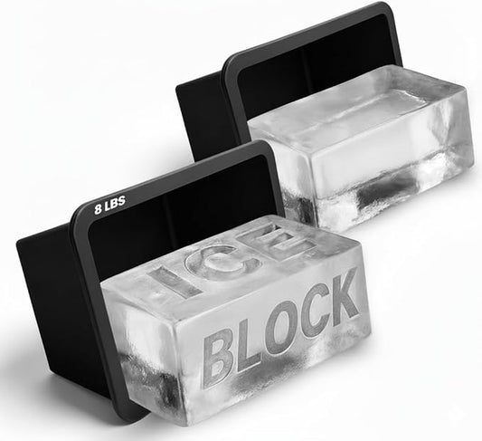 Extra Large Ice Block Mold (2-Pack) – 8 lbs Silicone Ice Brick Maker for Ice Bath & Cold Plunge – Giant Cube for Recovery, Muscle Relief & Coolers, Dishwasher Safe