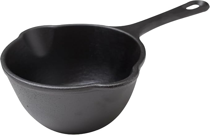 Victoria 0.5-Quart Cast Iron Saucepan, Small Cast Iron Melting Pot Seasoned with Flaxseed Oil, Made in Colombia, Black (Pack of 6)