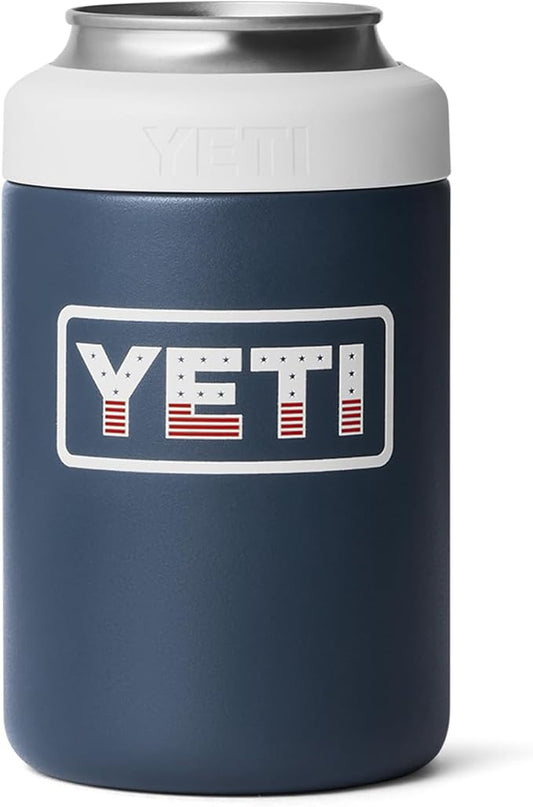 YETI Rambler 12 oz. Colster Can Insulator for Standard Size Cans, Navy/White/Badge