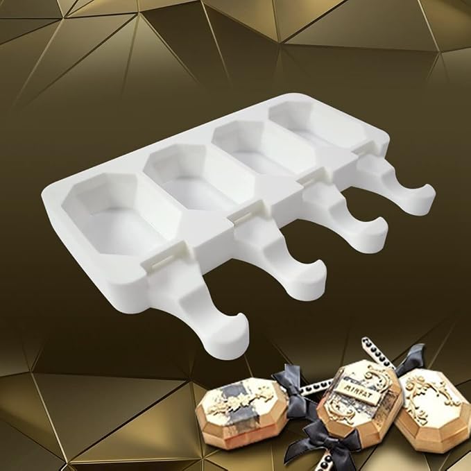 Popsicles Molds, Cake Pop Mold 4 Cavities Ice Pop Cakesicle Molds Silicone Ice Cream Mold, Silicone Popsicle Molds, Ice Pop Mold, Silicone Popsicles Molds for Kids, Reusable Popsicle Maker