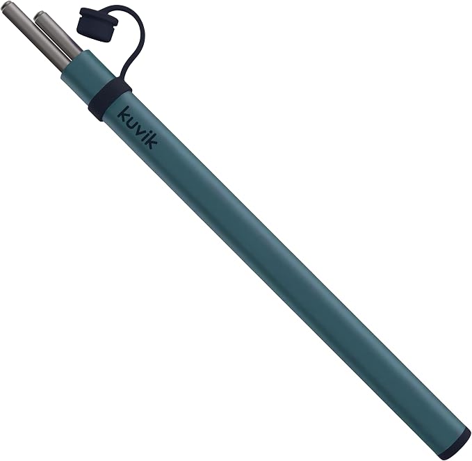 Kuvik Titanium Chopsticks with Slate Teal Carrying Case