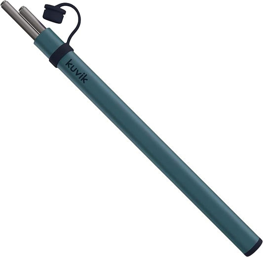 Kuvik Titanium Chopsticks with Slate Teal Carrying Case