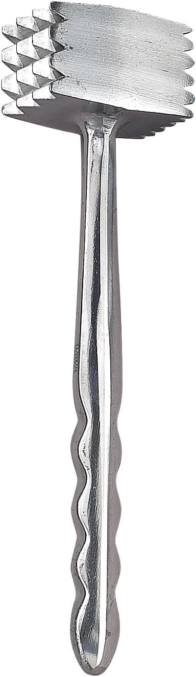 HIC Kitchen Heavyweight Meat Tenderizer Mallet Marinating Prep Tool, Double Sided, Aluminum, For Flattening Cutlets, Tenderizing Meat, And Cracking Ice