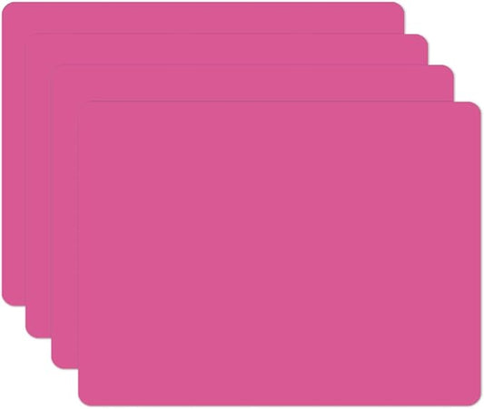 Silicone Placemats, Food-Grade Non-Slip Waterproof, Dining, Stain Resistant, Countertop Protector, Kitchen Counter Mat, Heat Resistant, Baking mat Dishwasher Safe (15.7x11.8Inch-4pack, Rose)