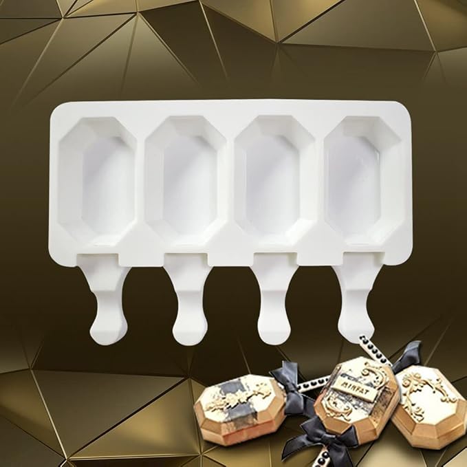 Popsicles Molds, Cake Pop Mold 4 Cavities Ice Pop Cakesicle Molds Silicone Ice Cream Mold, Silicone Popsicle Molds, Ice Pop Mold, Silicone Popsicles Molds for Kids, Reusable Popsicle Maker