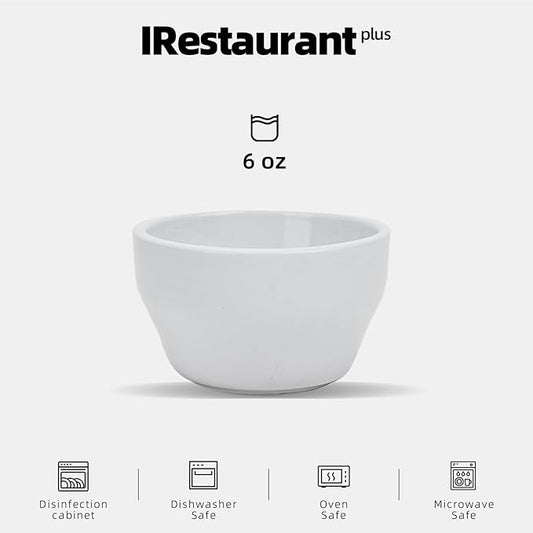 Stoneware Narrow Rim Commercial Grade Dinnerware Bright White, Bouillon Cup 6oz, Case of 36