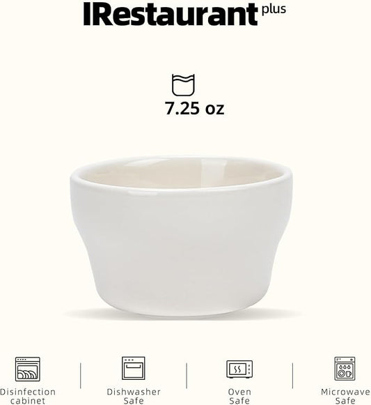 Stoneware Narrow Rim Commercial Grade Dinnerware America White, Bouillon Cup 7.25oz, Case of 36