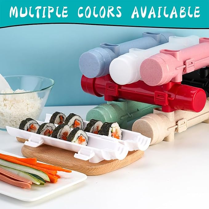 Sushi Making Kit, 22-in-1 Sushi Roller Kit with Bamboo Sushi Rolling Mat, Sushi Bazooka, Avocado Knife, Sushi Knife, Chopsticks, Sauce Dishes, Rice Spreader & More DIY Sushi Party Gift