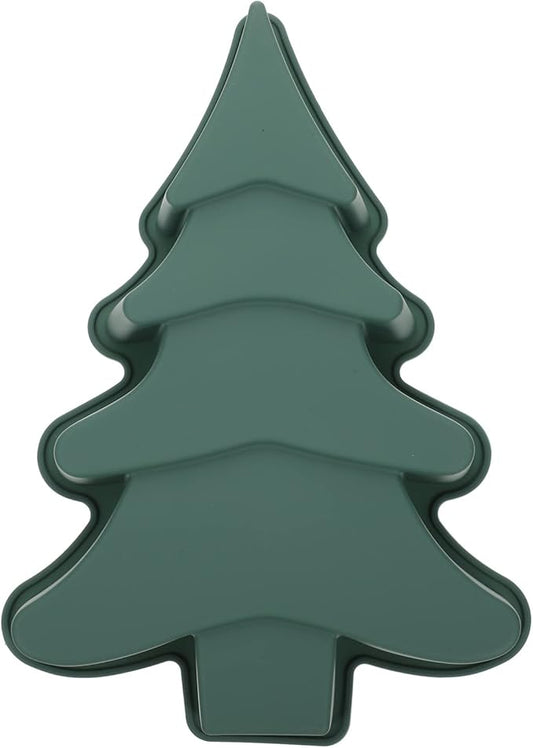 Operitacx Christmas Tree Cake Mold, Non-Stick Christmas Tree Cake Pan Silicone Mold for Cake, Baking Mold for Cake Candy Xmas Holiday Baking Supplies (8.2x10.6inch)