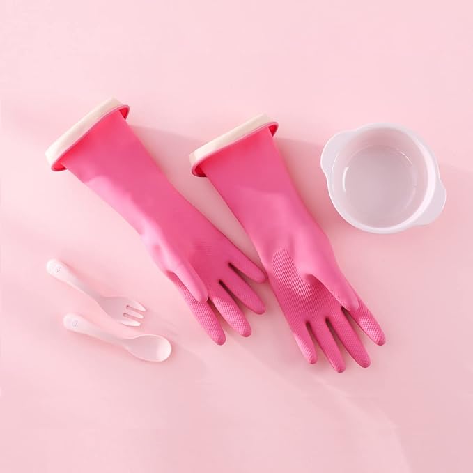 Myungjin Kids Reusable Waterproof Rubber Gloves | Cooking, Dishwashing, Cleaning, Painting, Pet Care, Crafts