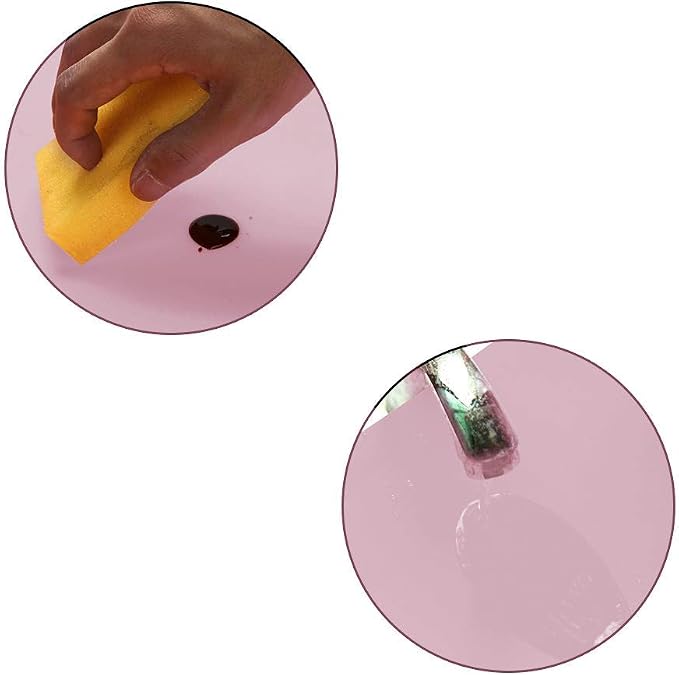 23.6'' by 15.7''Flexible Silicone Placemat Non Slip Waterproof Heat Resistant Dinner Table Mat (Light Pink-2 Pcs)