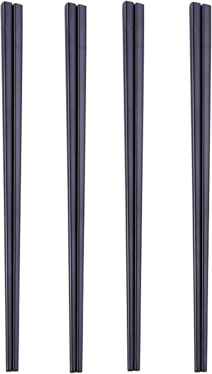 Stainless Steel Chopsticks,Reusable ,Dishwasher Safe , Easy to Use（4 PCS,black）