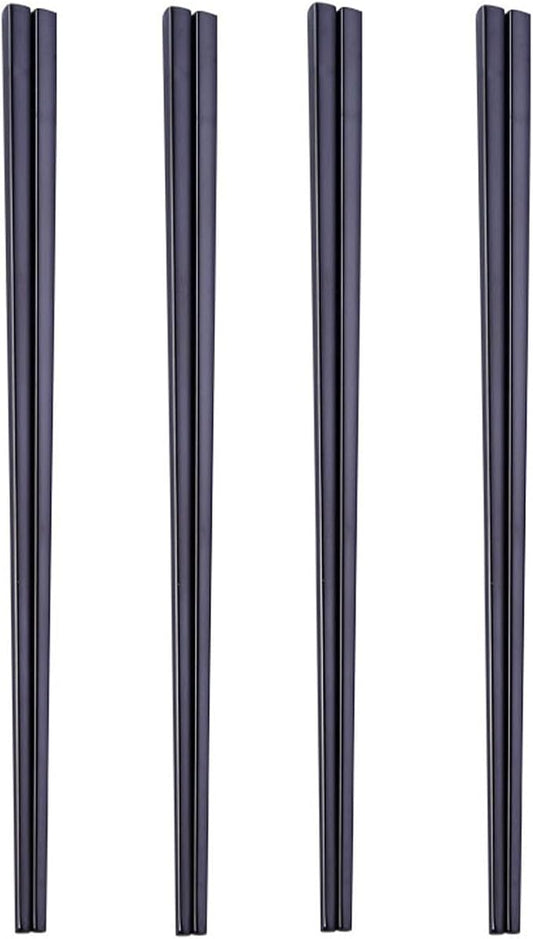 Stainless Steel Chopsticks,Reusable ,Dishwasher Safe , Easy to Use（4 PCS,black）