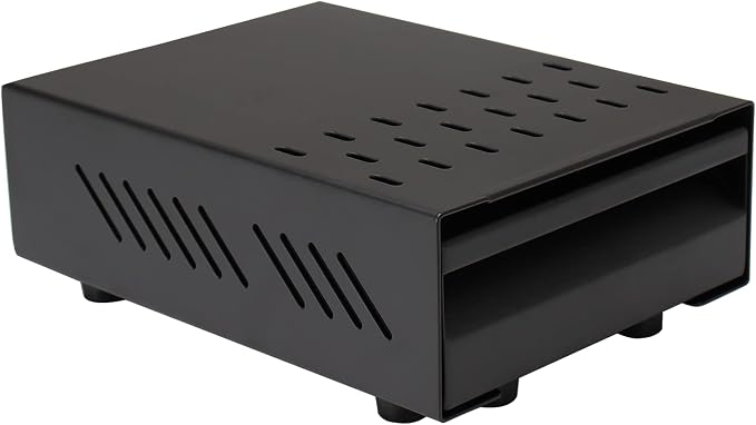 DIBTSA Espresso Knock Box Drawer, Stainless Steel Coffee Ground Container with Removable Rubber Knocking Bar, 9.84 x 7.08 x 3.34 inch (Black)