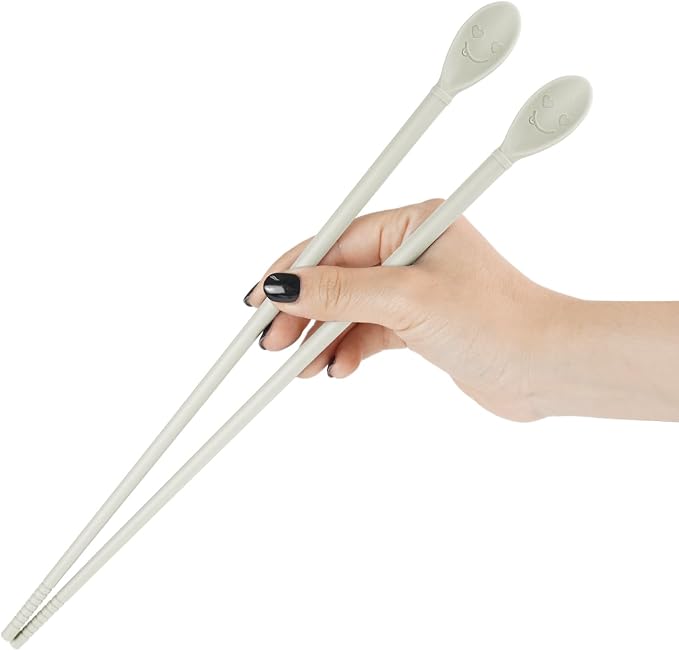 Carrotez Silicone Cooking Chopsticks, Long (12 inch) Reusable Chopsticks for Cooking, Heat Resistant, Non-Scratch, Gentle on Cookware, 1 pair - Ivory