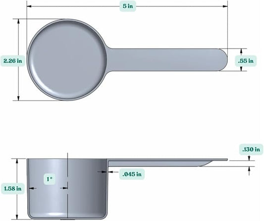 3/8 Cup (3 Oz. | 6 Tablespoon | 90 mL) Long Handle Scoop for Measuring Coffee, Pet Food, Grains, Protein, Spices and Other Dry Goods (Pack of 10)