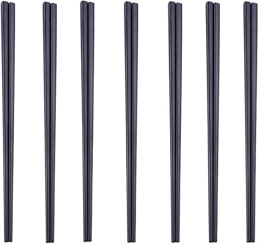 Stainless Steel Chopsticks,Reusable ,Dishwasher Safe , Easy to Use（7 PCS,black）