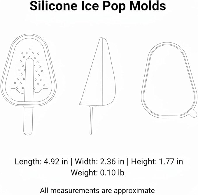 Easy-Release Homemade Popsicles with Silicone Mold, Lids & Sticks for Juice or Yogurt, 5 fl oz Capacity