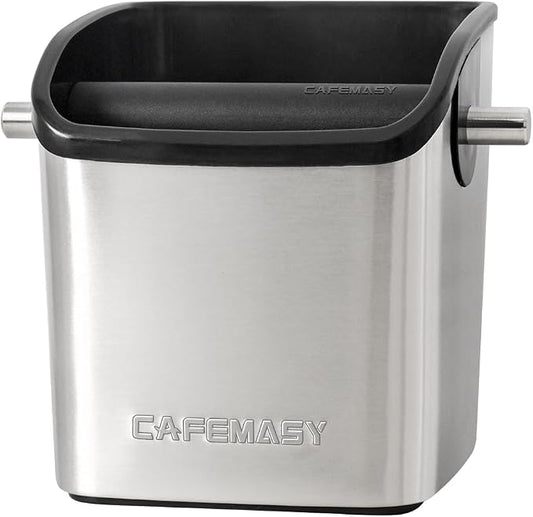 Espresso Puck Knock Box Accessories - Home Use Small Coffee Knock Box Stainless Steel Dump Bin Barista Tools for Espresso Machine Bar Coffee Grounds