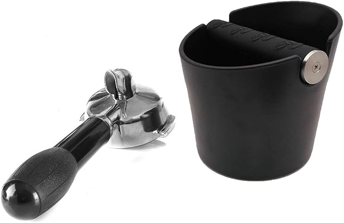 HOMEE Coffee Knock Box, 4.8in Barista Style with Removable Metal Bar | Espresso Grounds Knock Box with Removable Heavy-Duty Metal Knock Bar Shock Absorbent Durable Non-Slip Base Easy to Clean