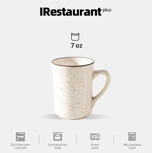 Stoneware Narrow Rim Commercial Grade Dinnerware (Brown Speckle, Cup 7oz)