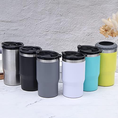 4 in 1 Stainless Steel Can/Bottle Insulator, 14oz Two-Way Lids Double Wall SUS Insulated Can Cooler, Beer Bottle holder (Stainless steel)