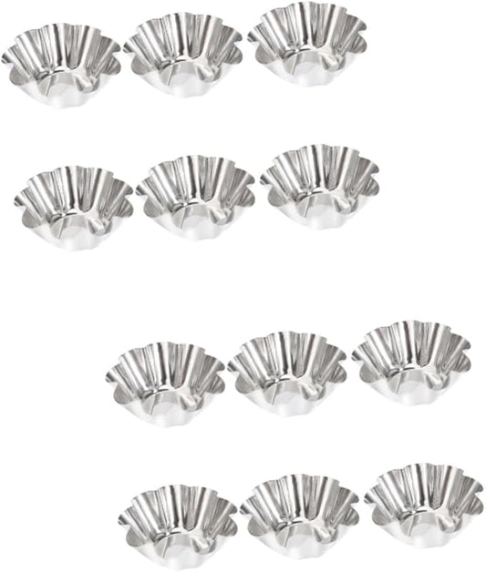 Unomor Pcs Stainless Steel Sauce Dish Egg Tart Tins Egg Tart Shell Baking Pan Puto Molder Filipino Baking Supplies Dish Mini Paper Cups Mold Cake Portuguese s