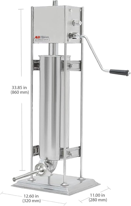 ALDKitchen Sausage Stuffer | Manual Control | 5L / 7L / 10L | Vertical Sausage Machine (7L)