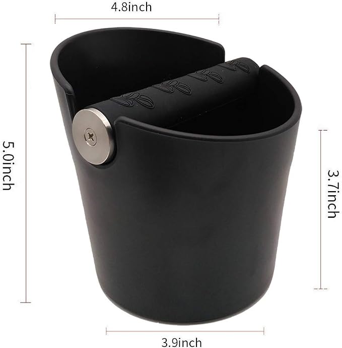 HOMEE Coffee Knock Box, 4.8in Barista Style with Removable Metal Bar | Espresso Grounds Knock Box with Removable Heavy-Duty Metal Knock Bar Shock Absorbent Durable Non-Slip Base Easy to Clean