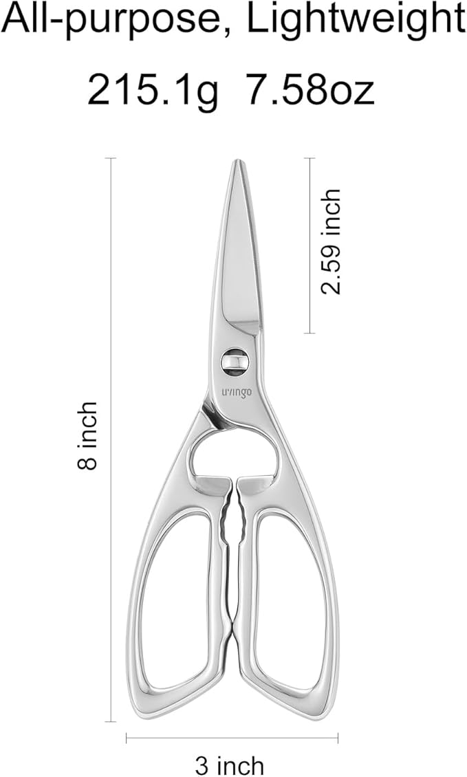 LIVINGO Kitchen Shears Heavy Duty Stainless Steel Multi Purpose Scissors | Come Apart Design, Dishwasher Safe, Sharp Cutting Edge, Food Meat Poultry Vegetable Nutcracker, Everyday Kitchen Tasks