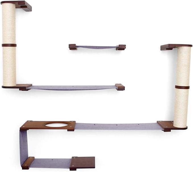 CatastrophiCreations The Roman Cat Fort - Multiple-Level Cat Hammock & Climbing Activity Center Wall-Mounted Cat Tree Shelves