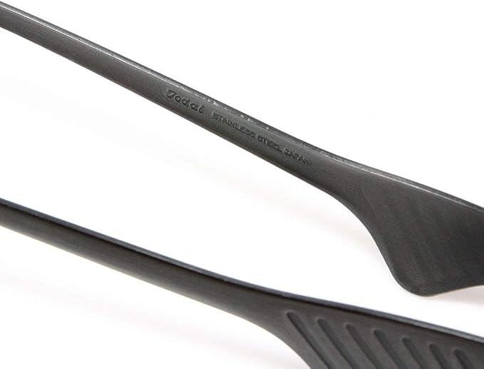 Todai 9.4-Inch Stainless Steel Non-Slip Yakiniku BBQ Tongs (Black)