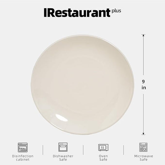 Stoneware Coupe Commercial Grade Dinnerware, Ivory, Plate 9", Case of 24