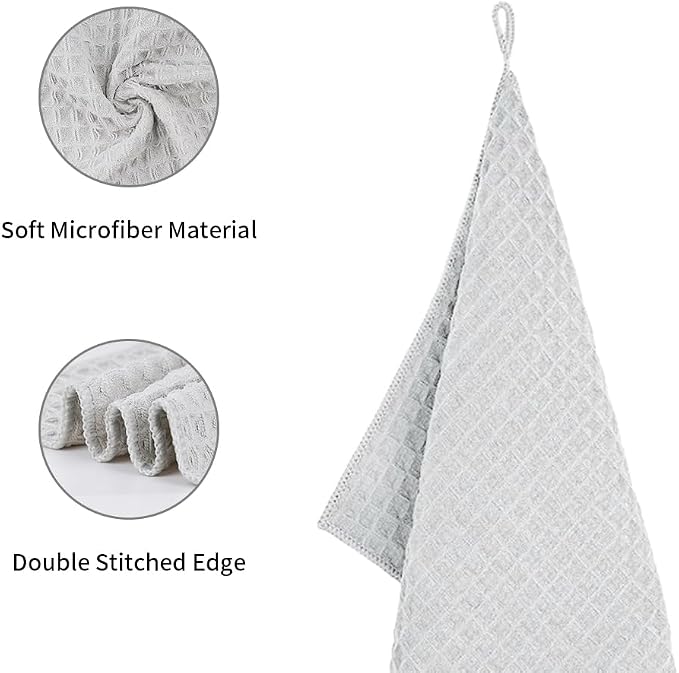 watchget Barista Micro Cloth 10 Pack, Microfiber Barista Cleaning Towels Microfiber Waffle Weave Kitchen Dish Cloth Coffee Bar Towel Coffee Machine Cleaning Cloth, Light Grey(12"x12")