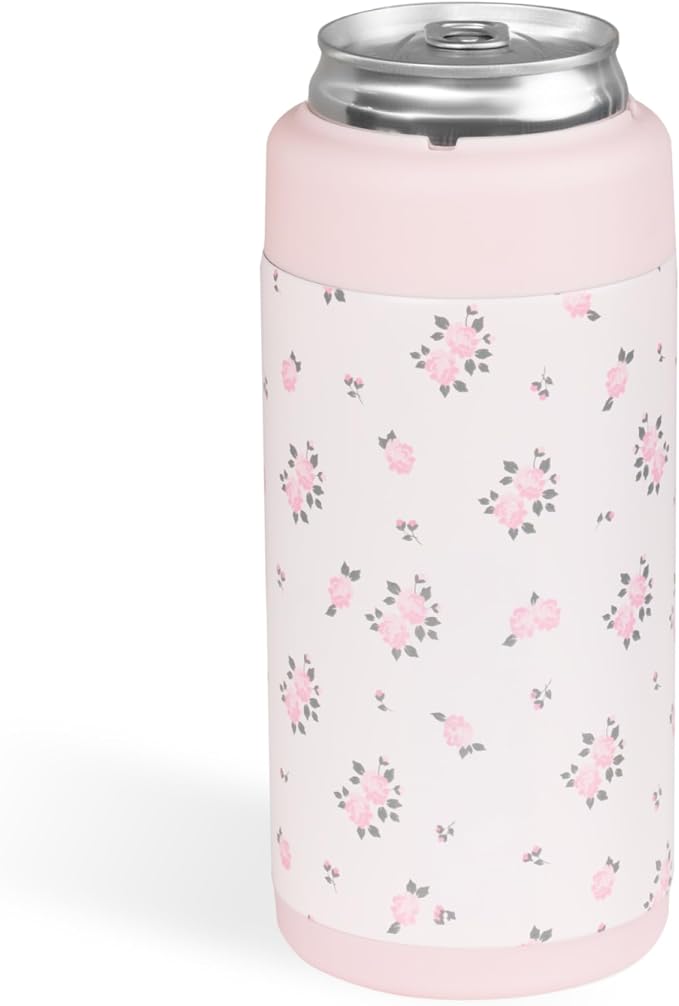 HydroJug Tall Can Cooler 16 oz, Stainless Steel Can Holder, Wildrose
