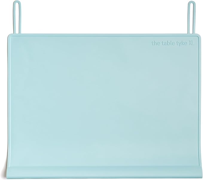 Table Tyke Placemat XL Silicone Baby Placemat with Teething Edge Bumper - Waterproof Toddler Table Mat for Eating, BPA Free, Dishwasher Safe (Sky Blue)