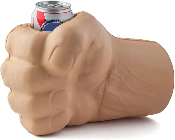 Foam Drink Kooler, Soft Sided Beer Cooler, Portable Party Beverage Holder for Soda Cans, Funny Can Cooler - The Beast Giant Fist